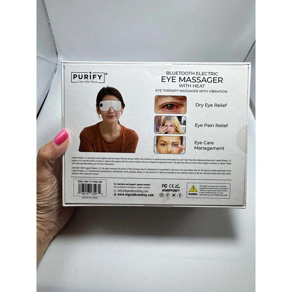 Purify Bluetooth Electric Eye Massager with Heat Vibration PY-EYMAS-900 New